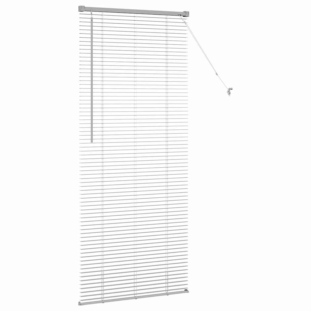 Window Blind with Curtains Manual Silver Aluminium