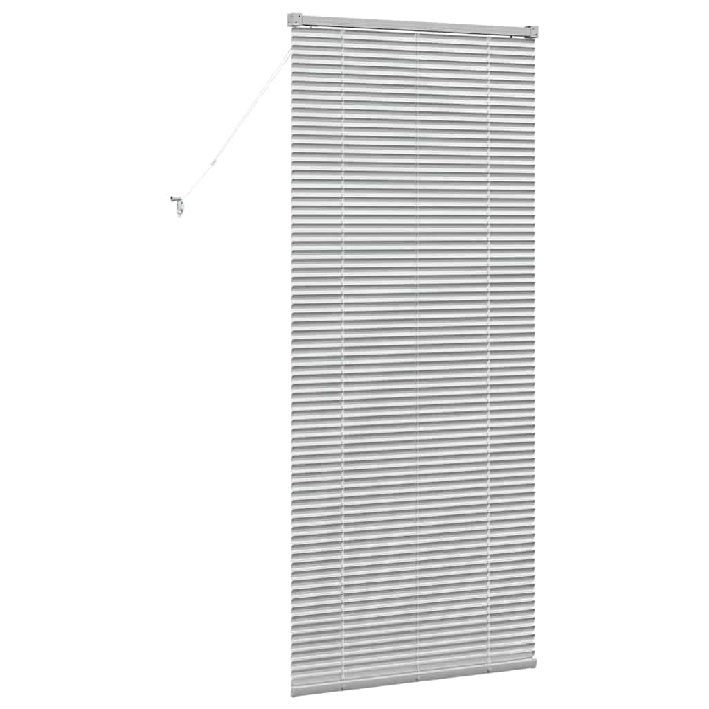 Window Blind with Curtains Manual Silver Aluminium