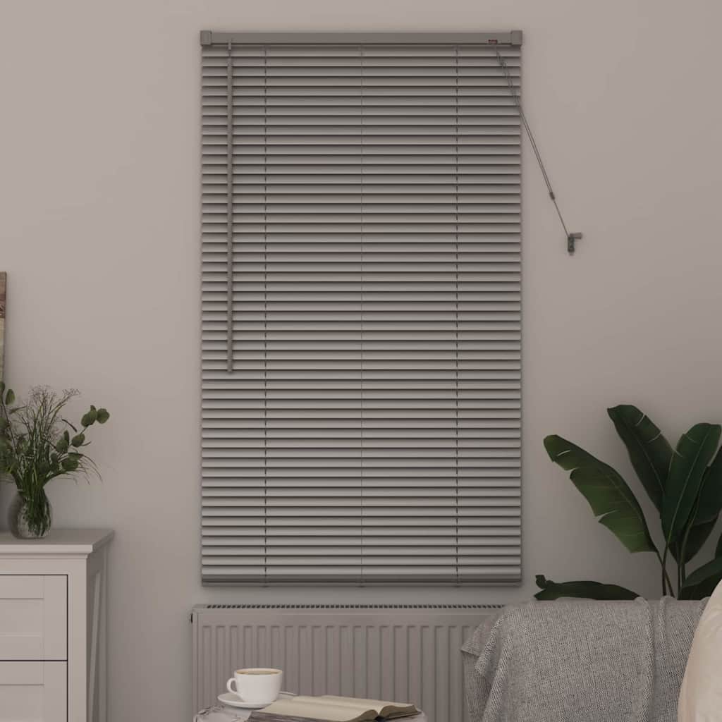 Window Blind with Curtains Manual Silver Aluminium