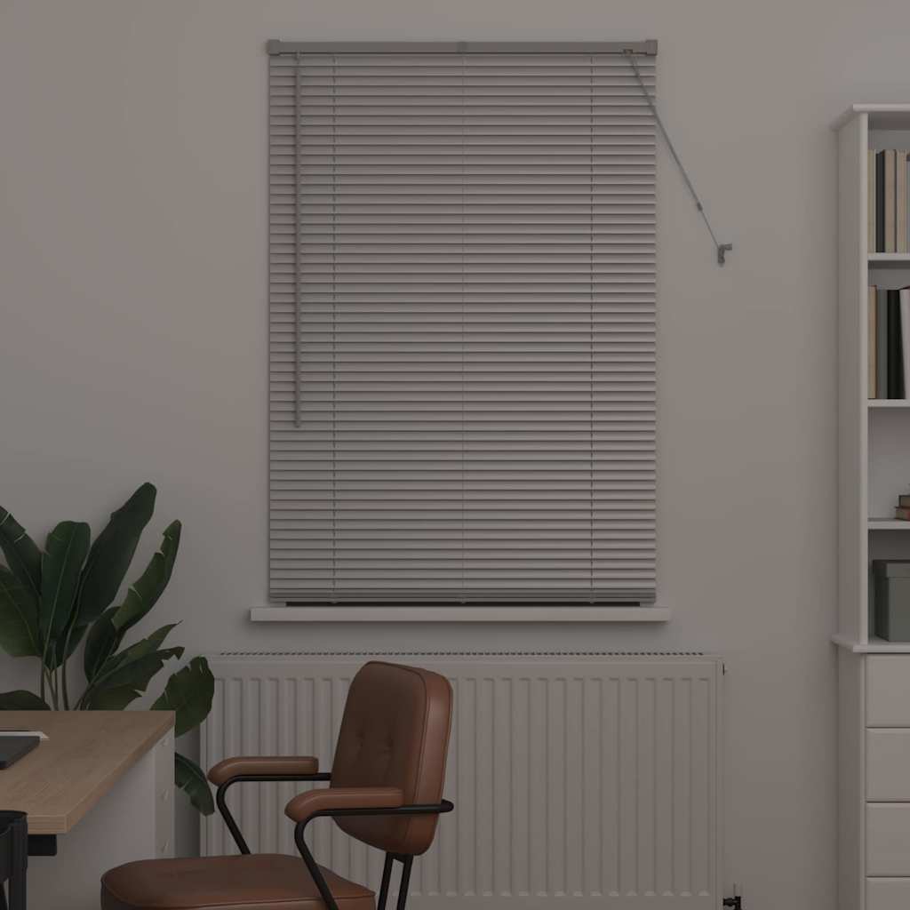Window Blind with Curtains Manual Silver Aluminium
