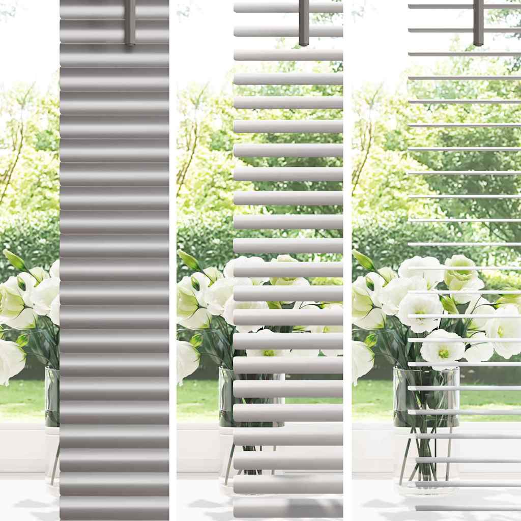 Window Blind with Curtains Manual Silver Aluminium