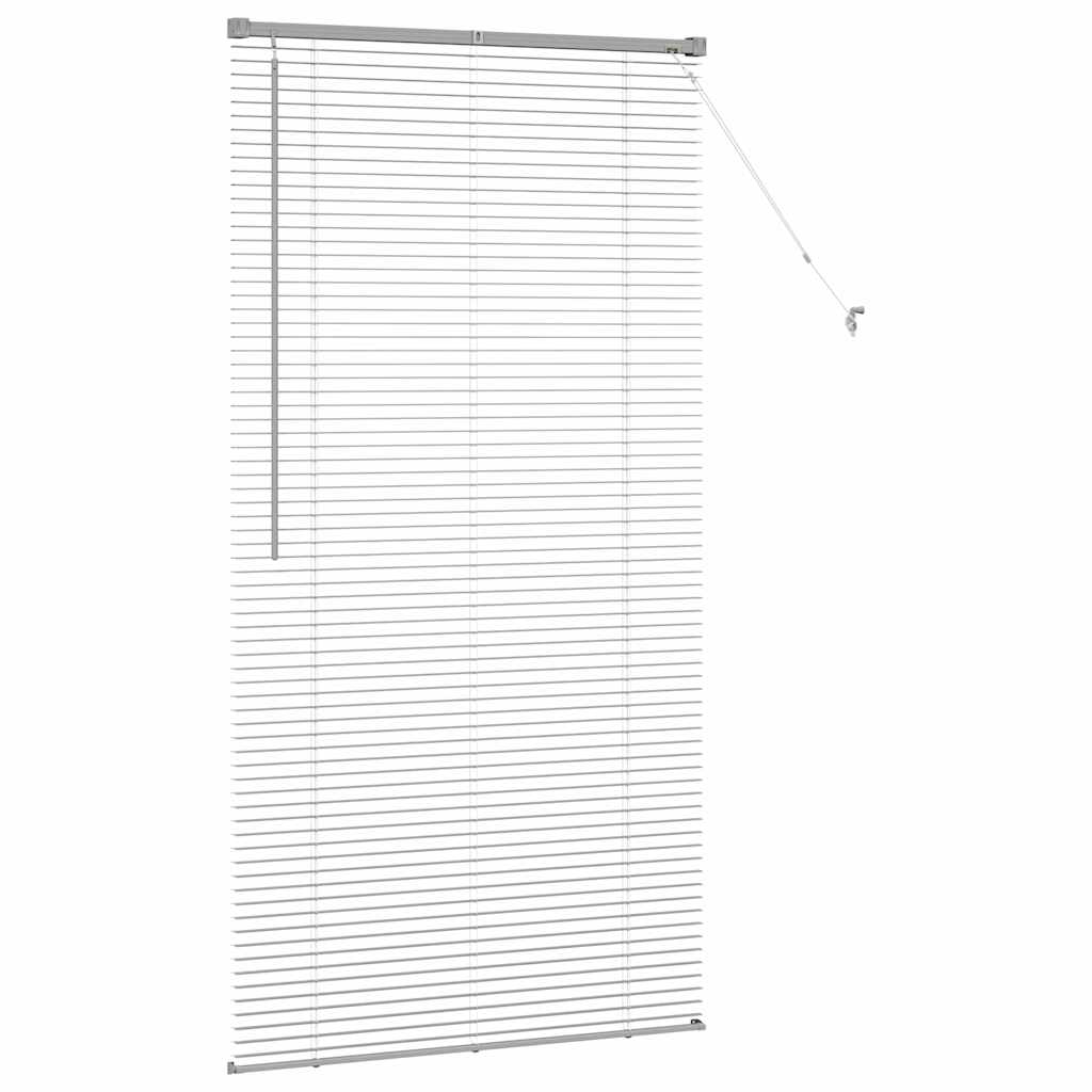 Window Blind with Curtains Manual Silver Aluminium