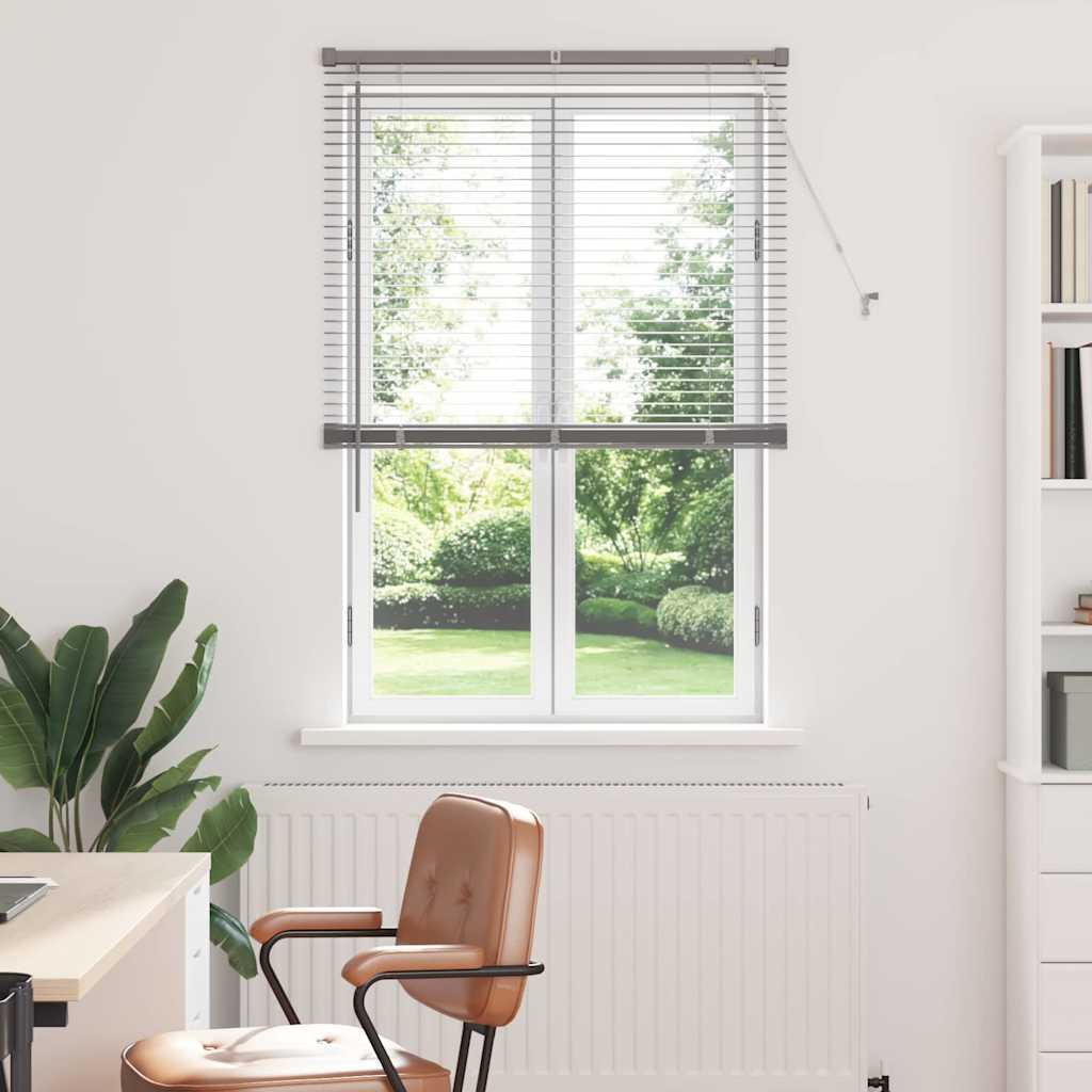 Window Blind with Curtains Manual Silver Aluminium