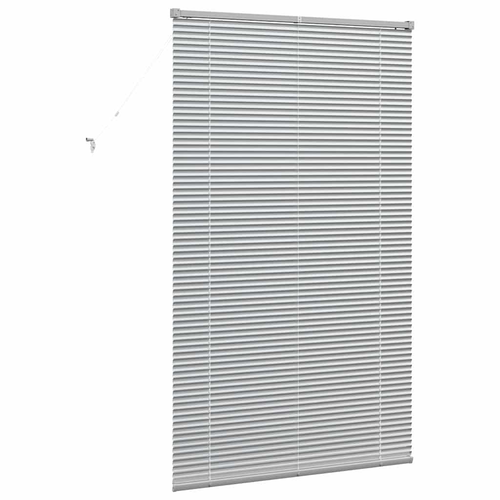 Window Blind with Curtains Manual Silver Aluminium