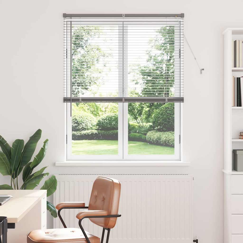 Window Blind with Curtains Manual Silver Aluminium