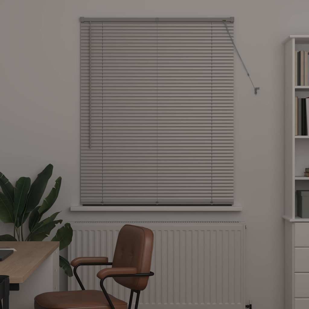 Window Blind with Curtains Manual Silver Aluminium