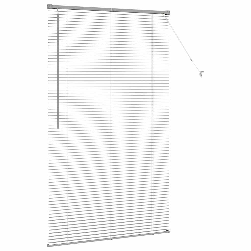 Window Blind with Curtains Manual Silver Aluminium