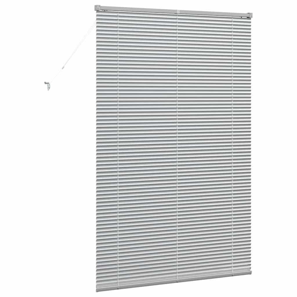 Window Blind with Curtains Manual Silver Aluminium