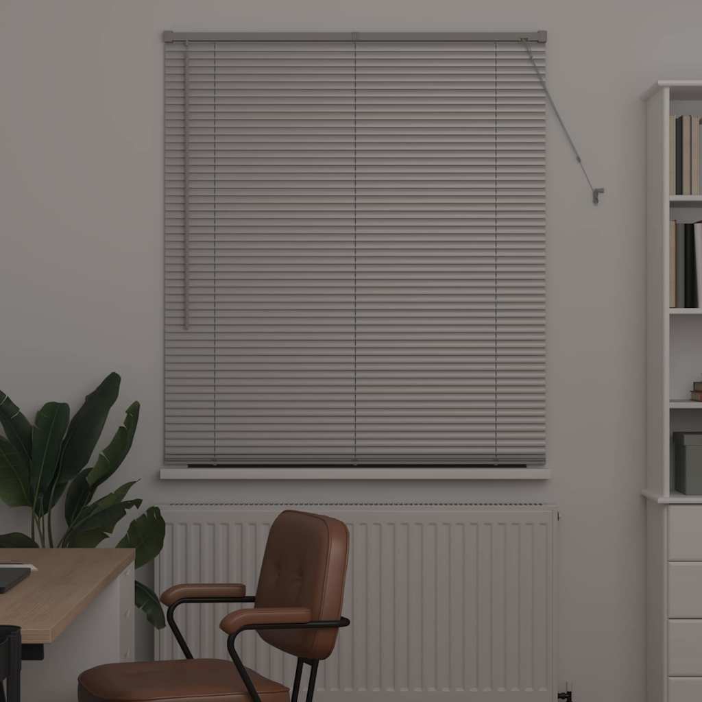 Window Blind with Curtains Manual Silver Aluminium