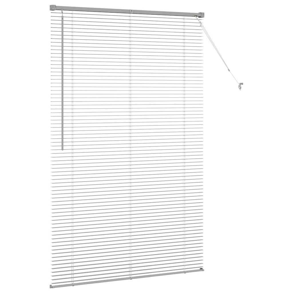 Window Blind with Curtains Manual Silver Aluminium