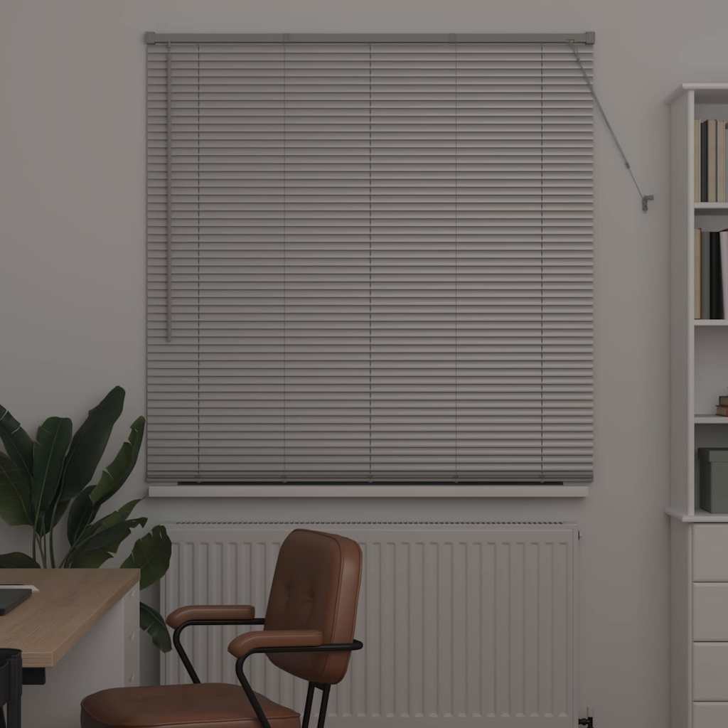 Window Blind with Curtains Manual Silver Aluminium