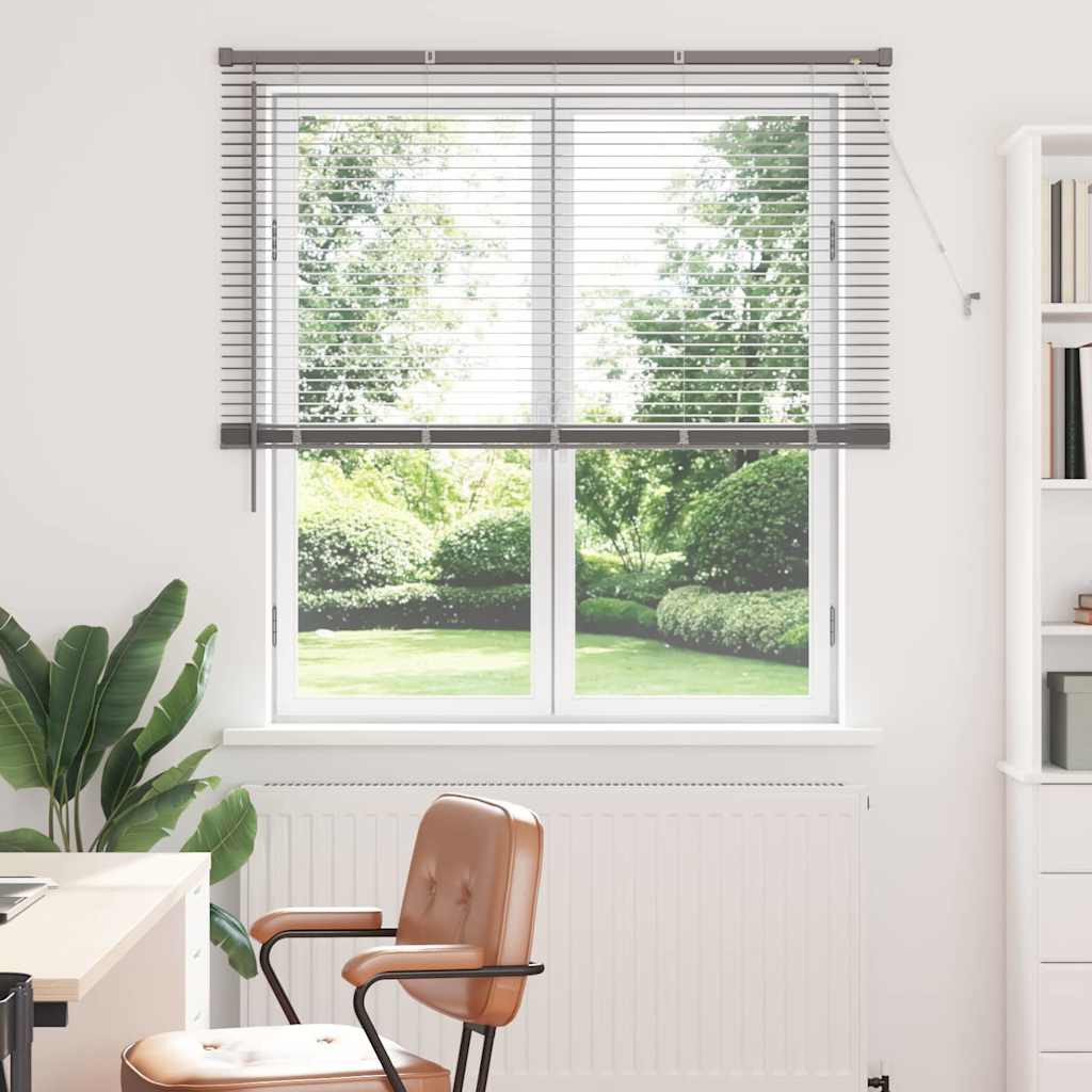 Window Blind with Curtains Manual Silver Aluminium