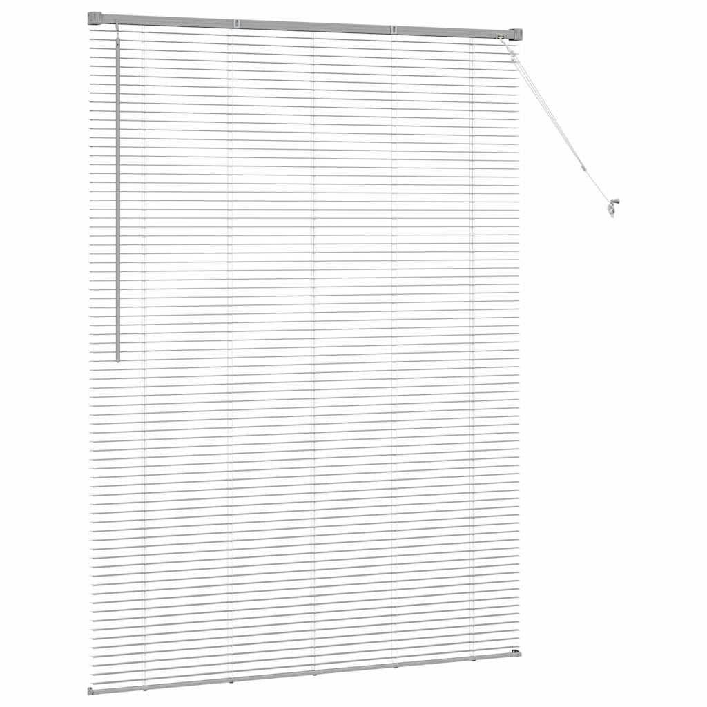 Window Blind with Curtains Manual Silver Aluminium