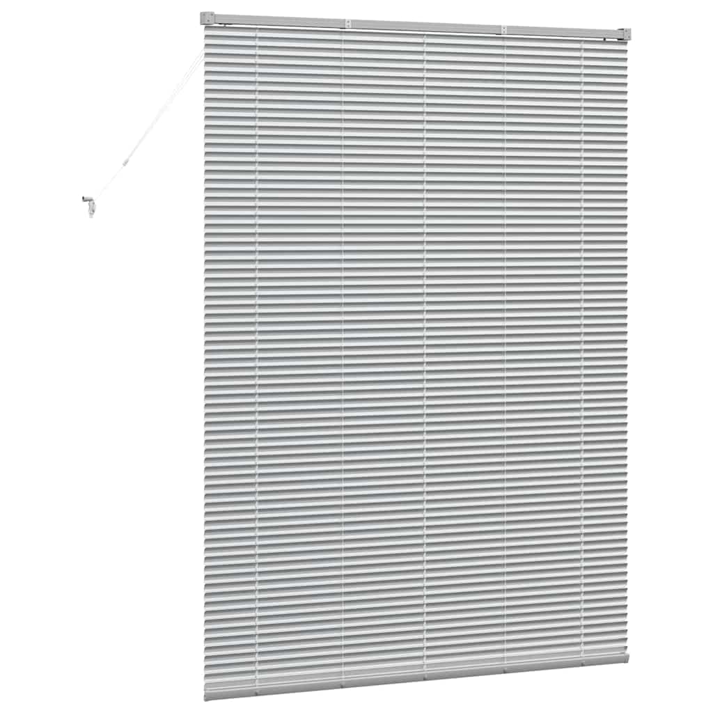Window Blind with Curtains Manual Silver Aluminium