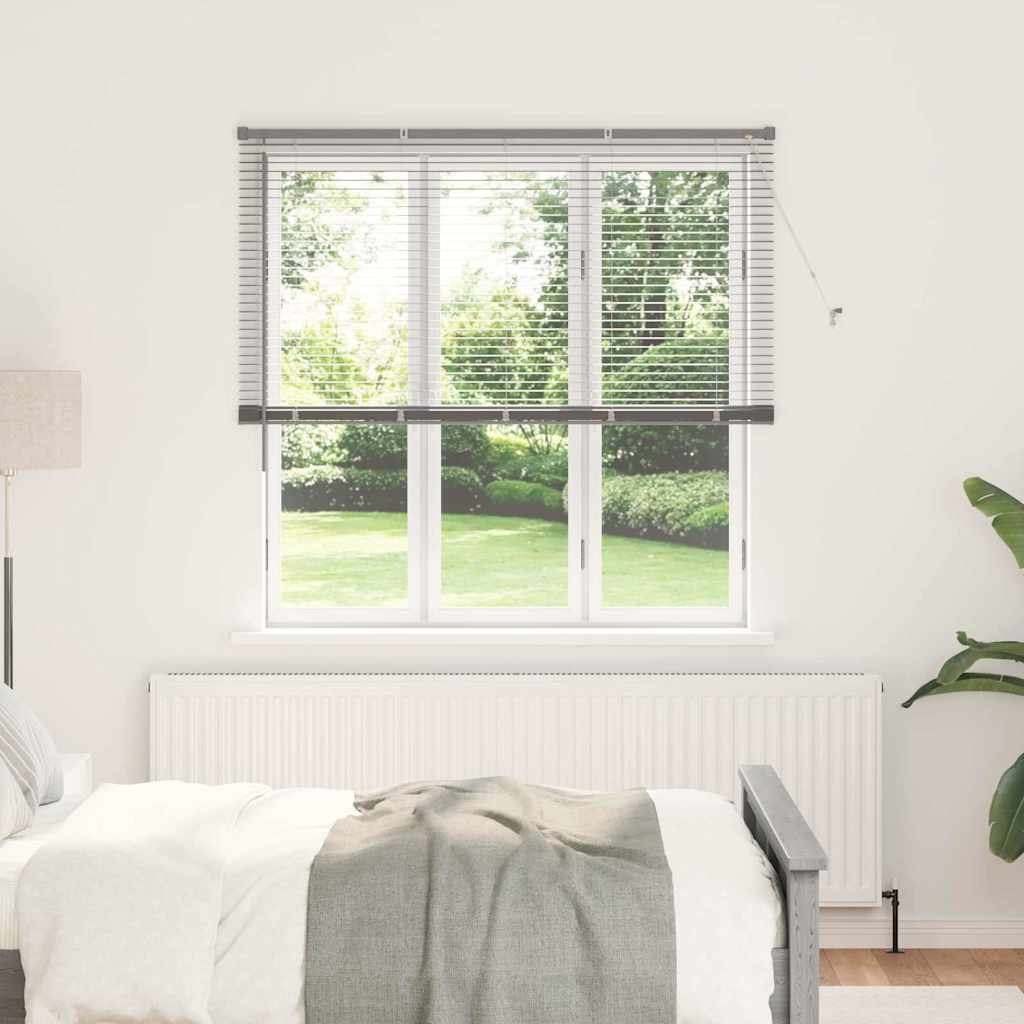 Window Blind with Curtains Manual Silver Aluminium