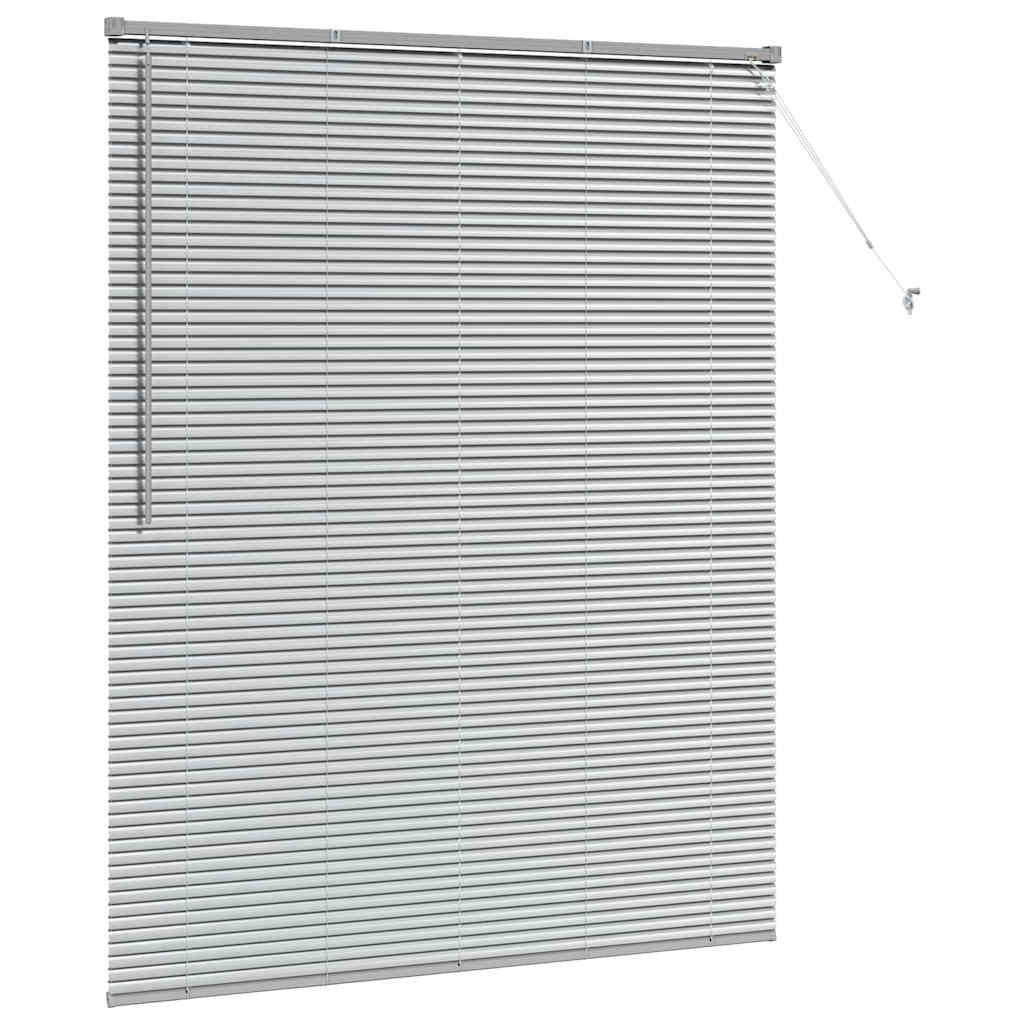 Window Blind with Curtains Manual Silver Aluminium