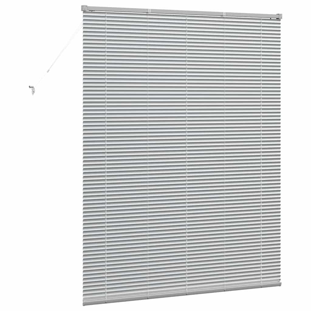 Window Blind with Curtains Manual Silver Aluminium