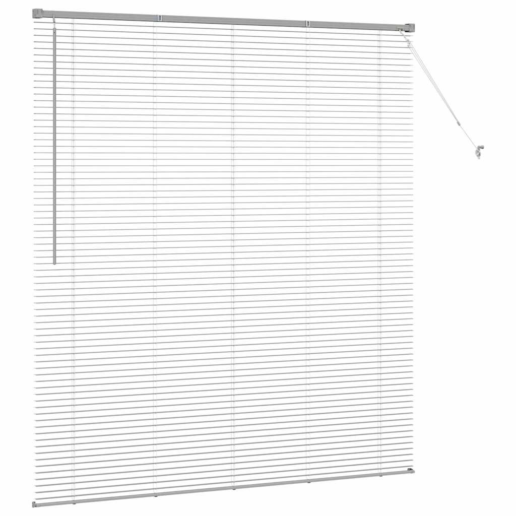 Window Blind with Curtains Manual Silver Aluminium