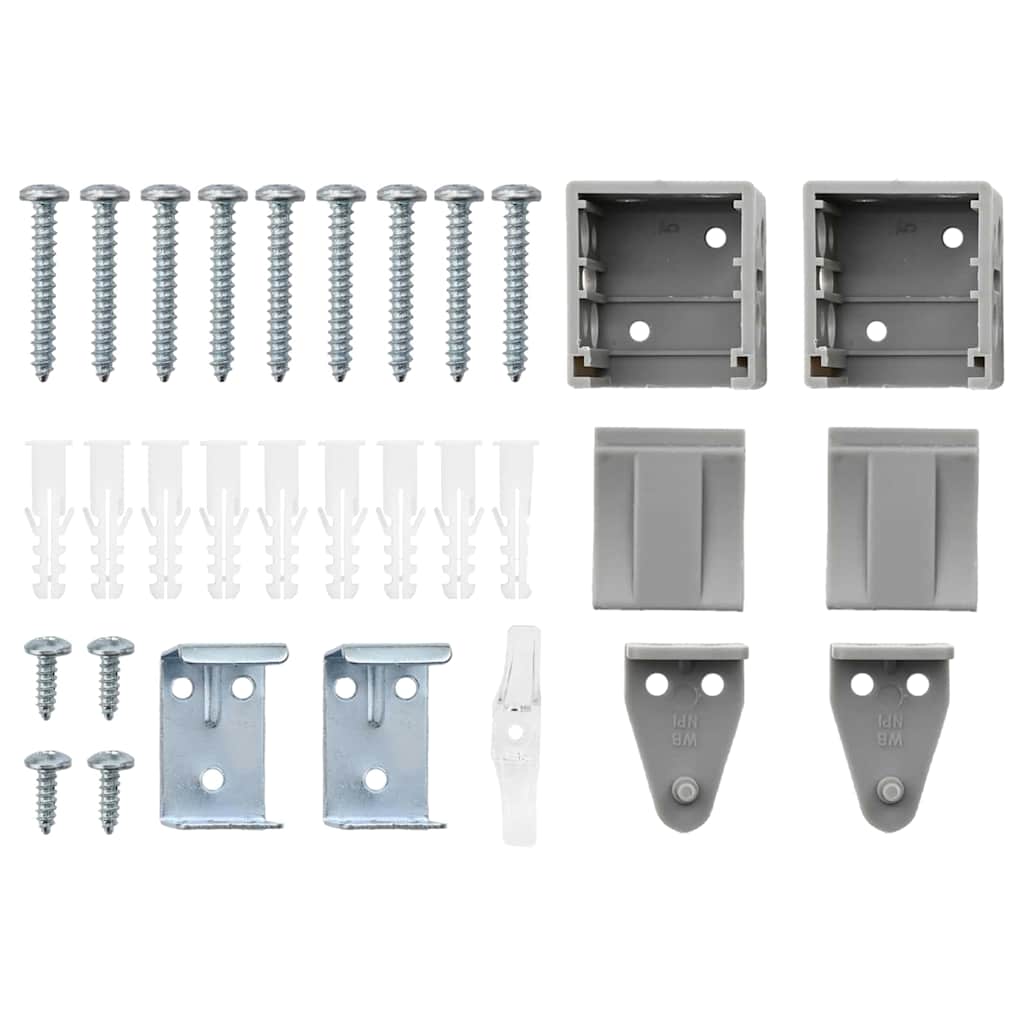 Window Blind with Curtains Manual Silver Aluminium