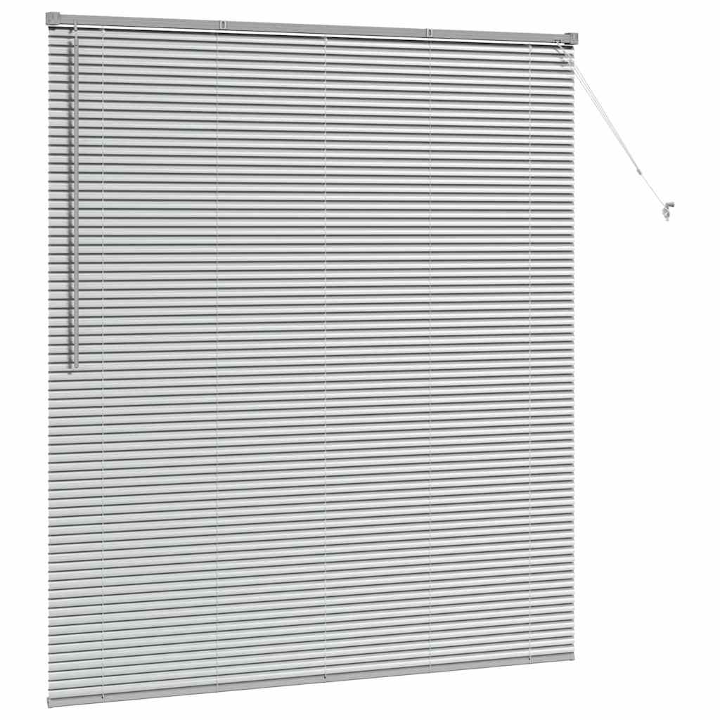 Window Blind with Curtains Manual Silver Aluminium