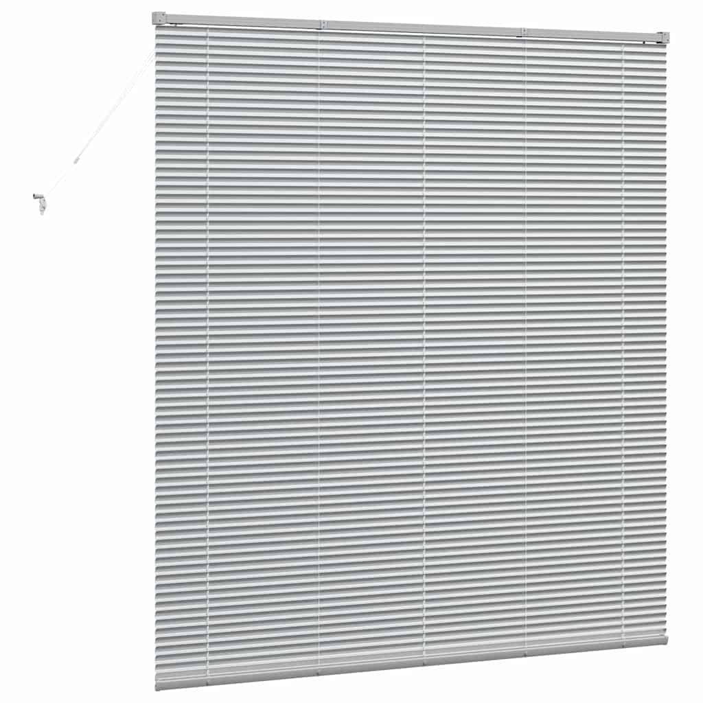 Window Blind with Curtains Manual Silver Aluminium