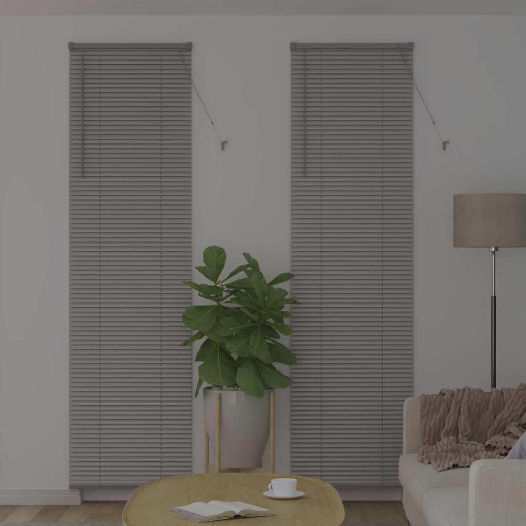 Window Blind with Curtains Manual Silver Aluminium