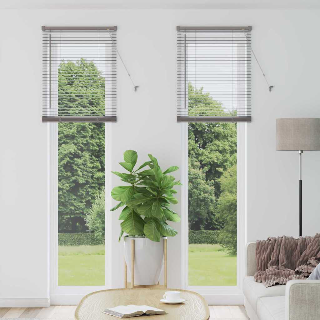 Window Blind with Curtains Manual Silver Aluminium