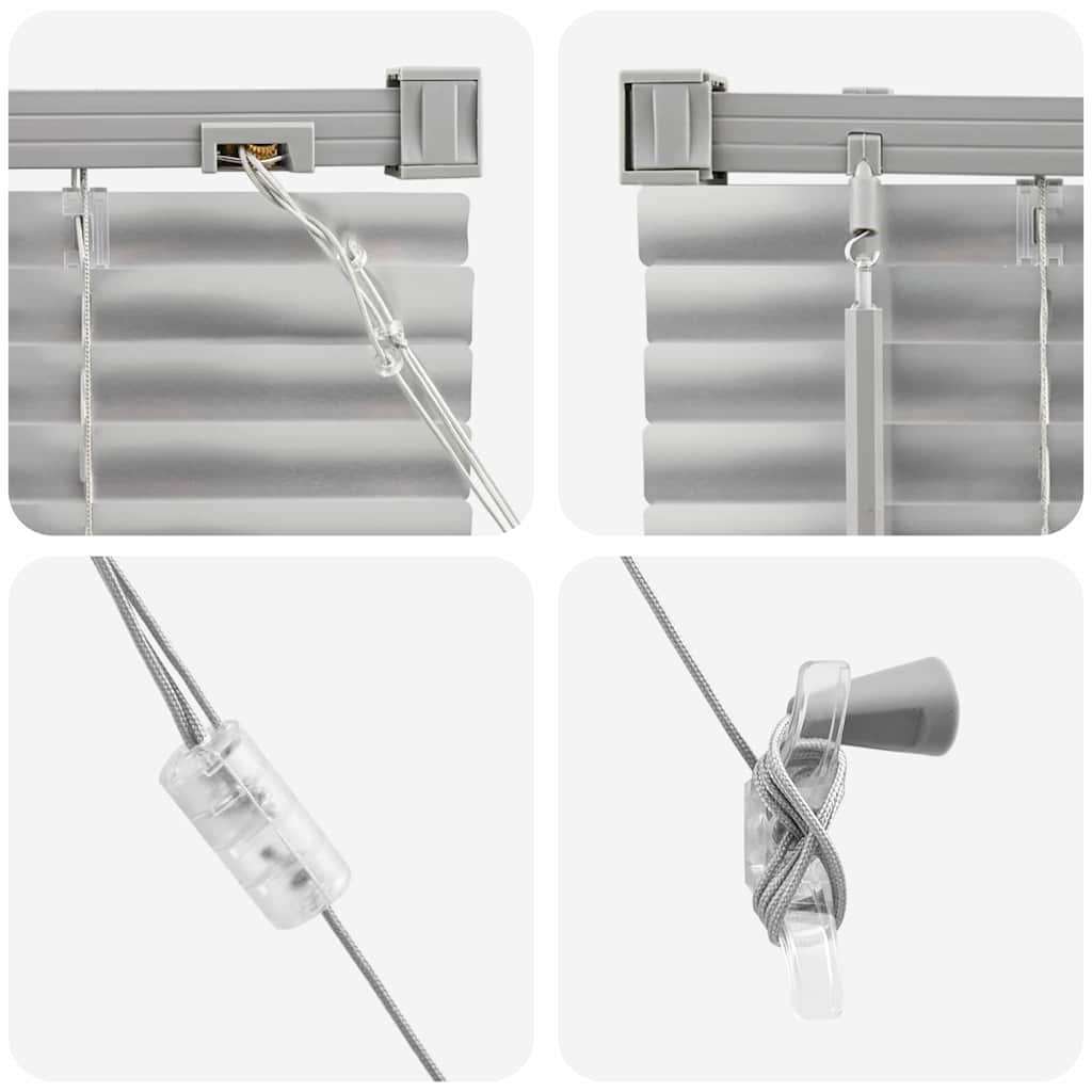 Window Blind with Curtains Manual Silver Aluminium