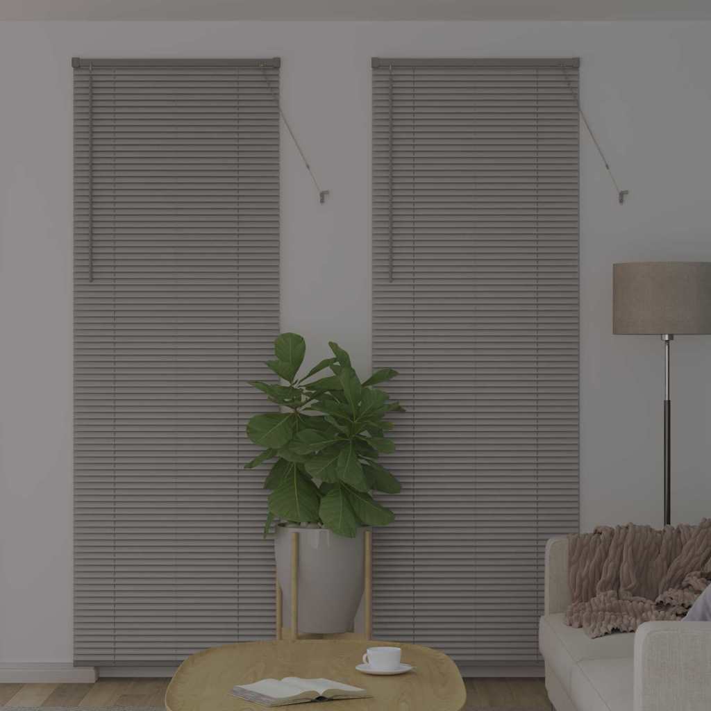 Window Blind with Curtains Manual Silver Aluminium