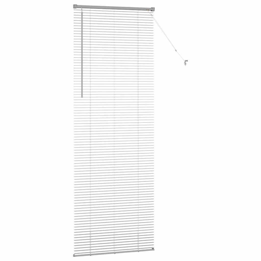 Window Blind with Curtains Manual Silver Aluminium