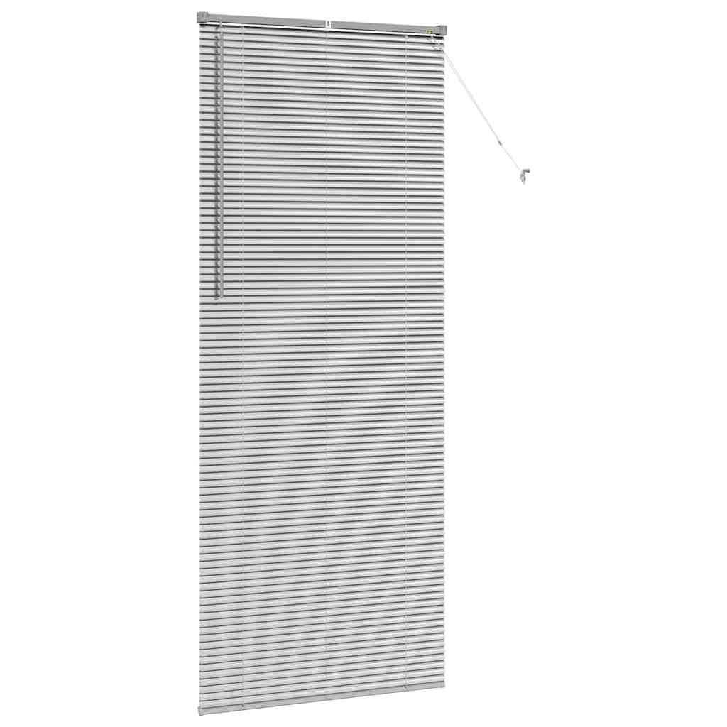 Window Blind with Curtains Manual Silver Aluminium