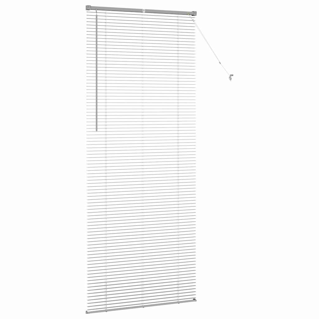 Window Blind with Curtains Manual Silver Aluminium