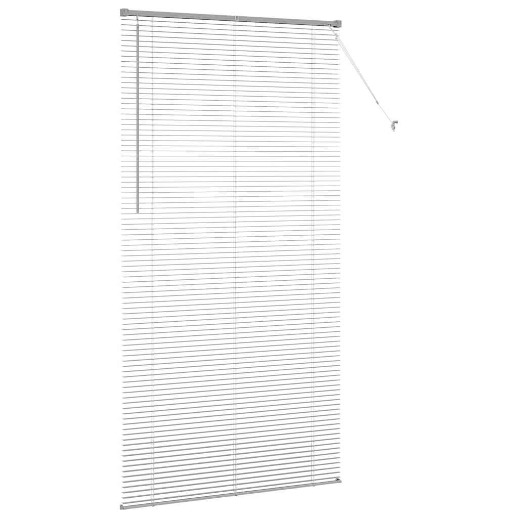 Window Blind with Curtains Manual Silver Aluminium