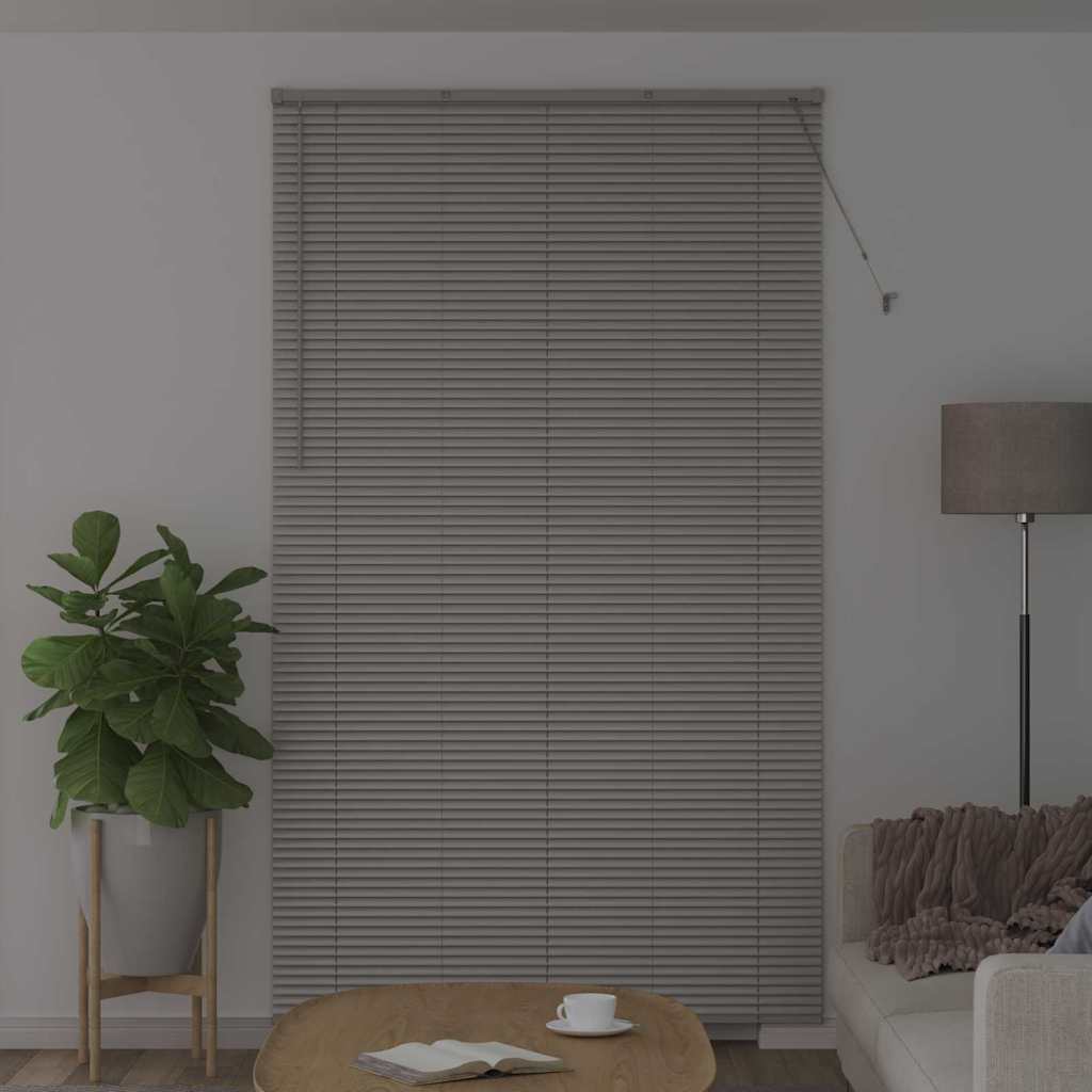 Window Blind with Curtains Manual Silver Aluminium