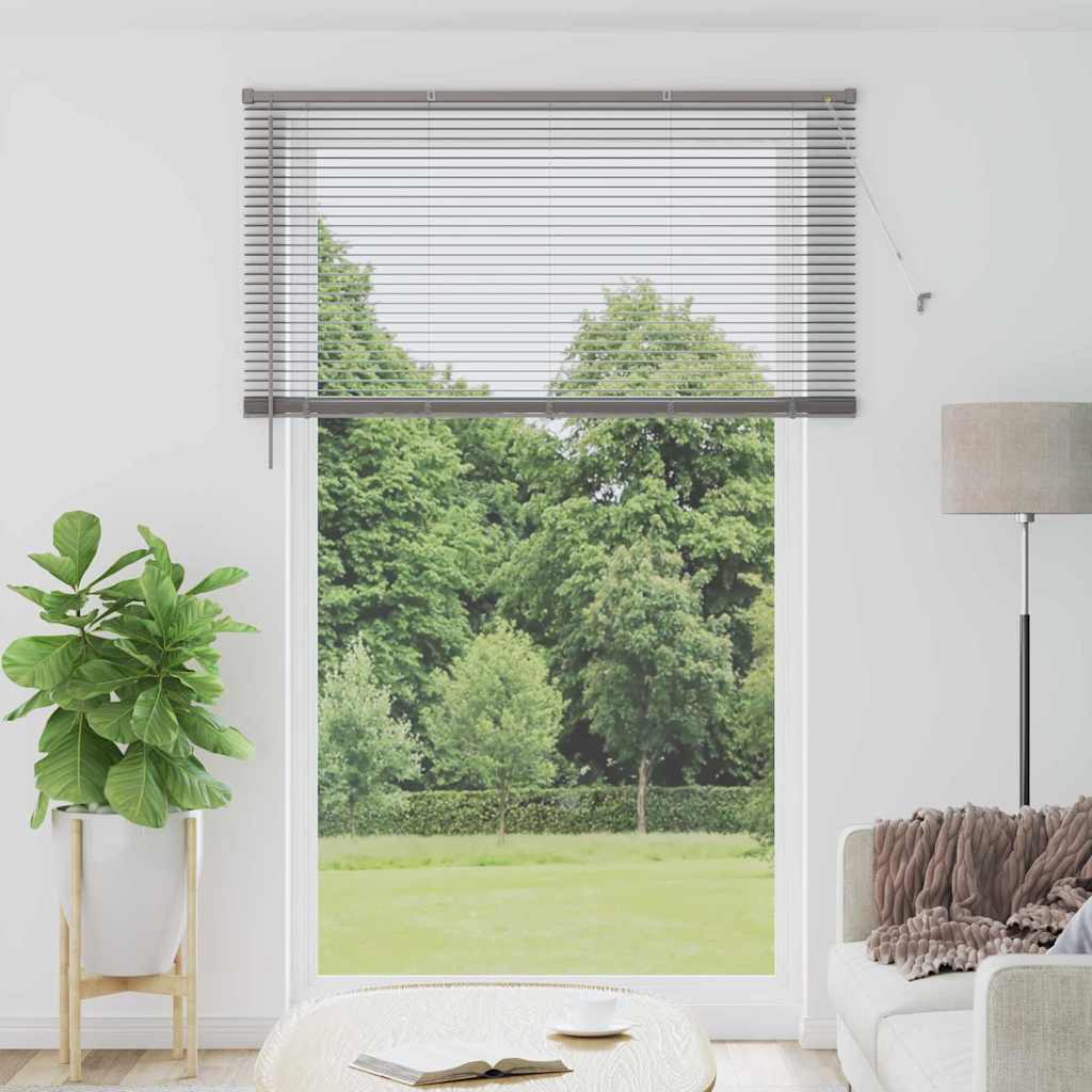 Window Blind with Curtains Manual Silver Aluminium