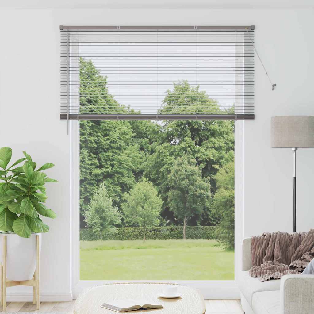 Window Blind with Curtains Manual Silver Aluminium