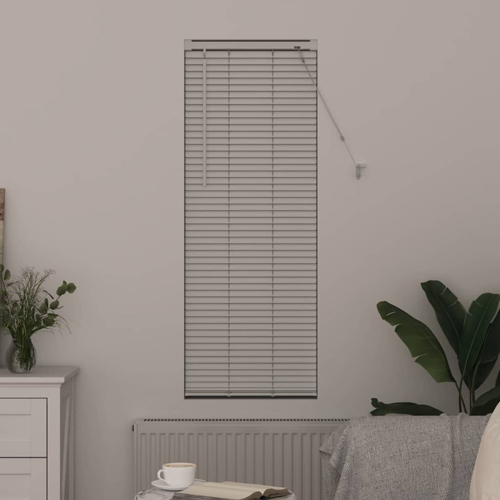 Window Blind with Curtains Manual White Aluminium