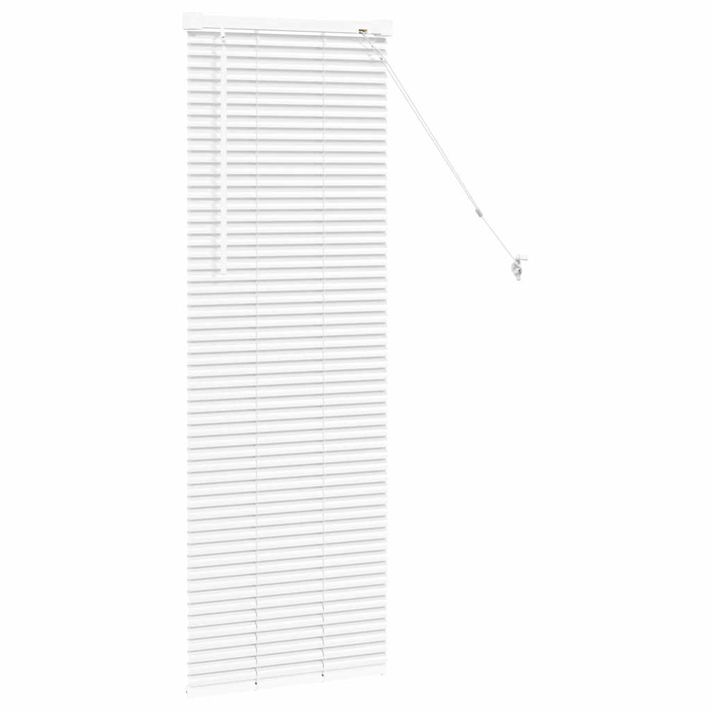 Window Blind with Curtains Manual White Aluminium
