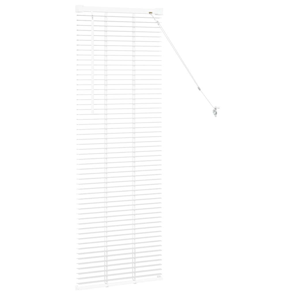 Window Blind with Curtains Manual White Aluminium