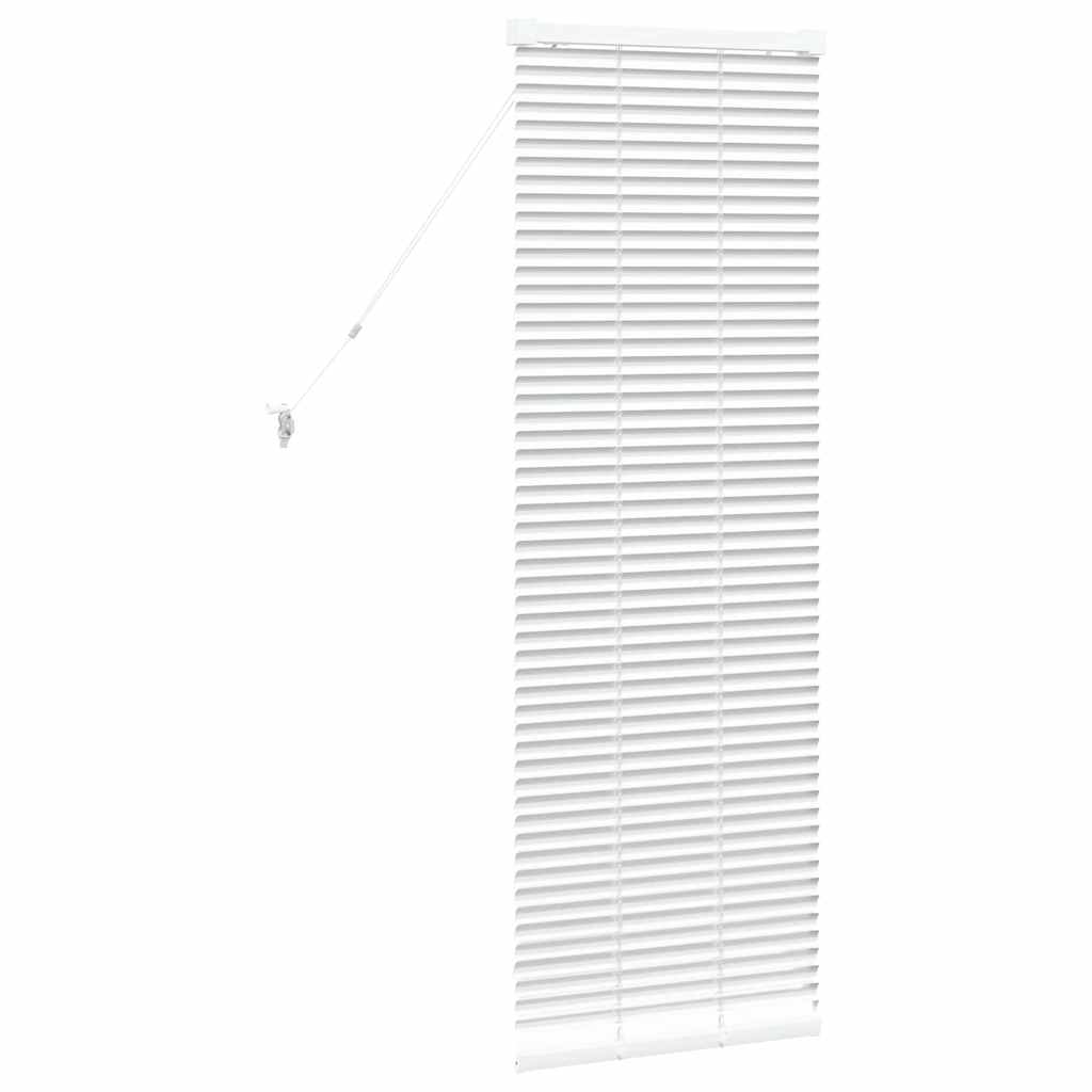 Window Blind with Curtains Manual White Aluminium