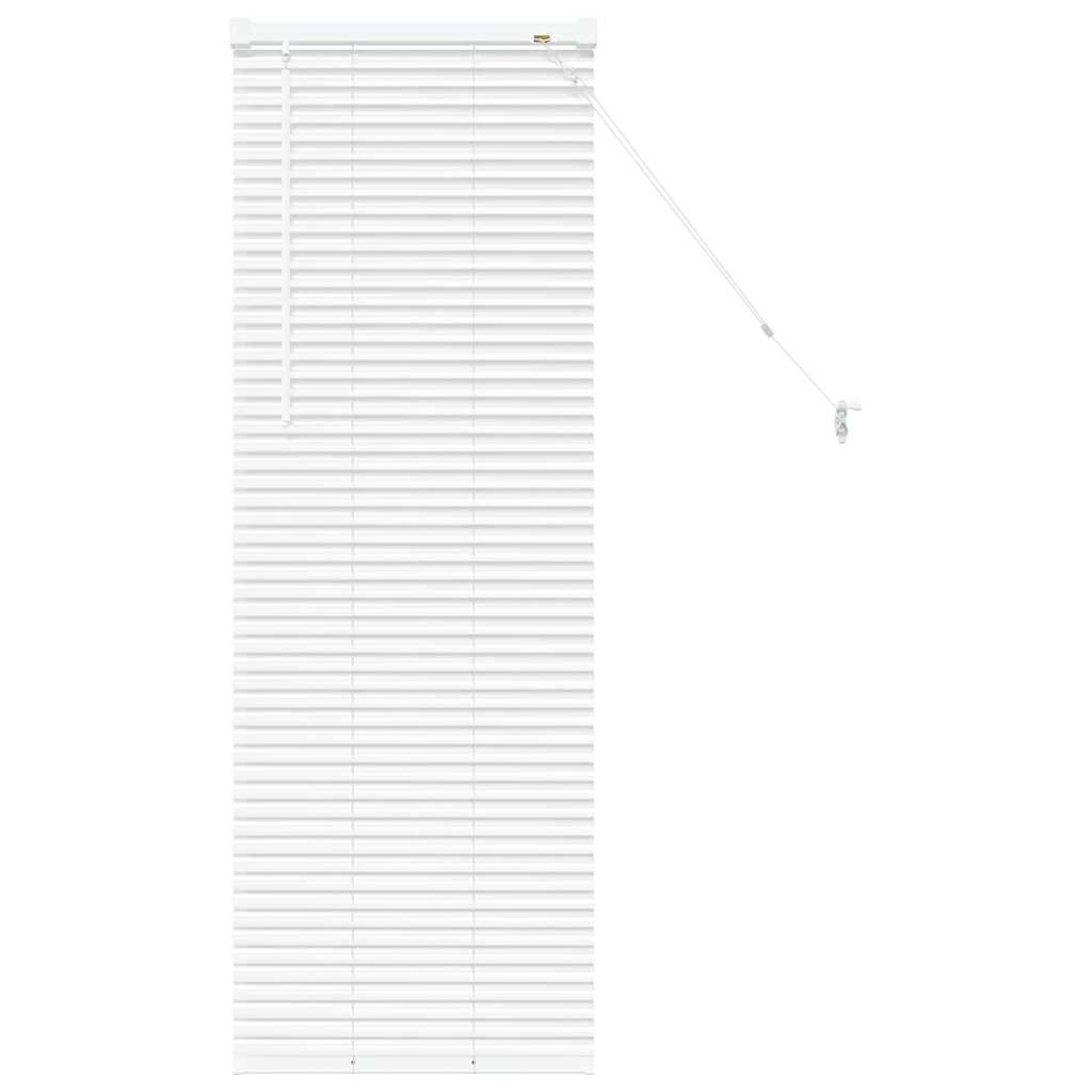 Window Blind with Curtains Manual White Aluminium