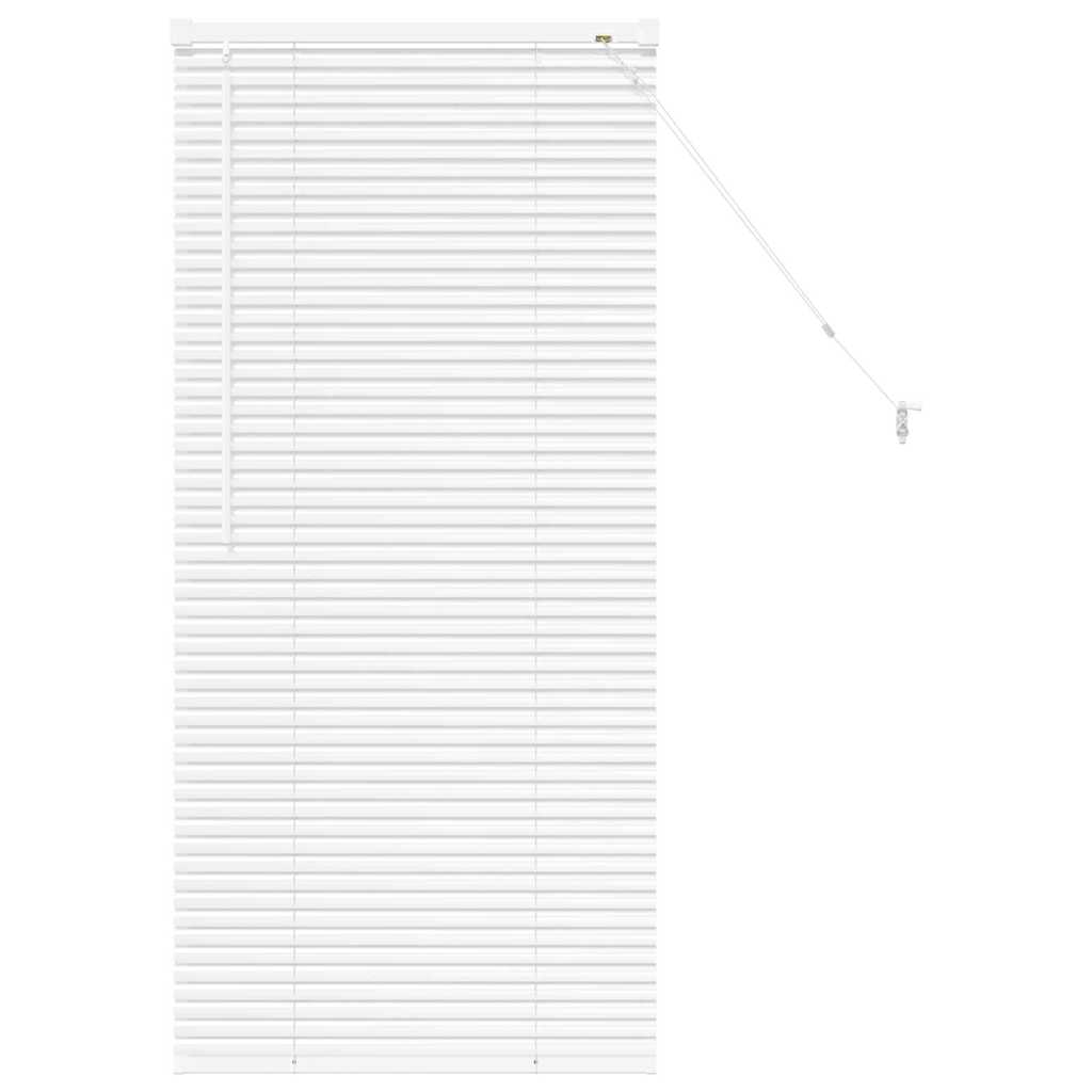 Window Blind with Curtains Manual White Aluminium