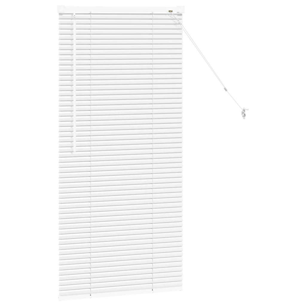 Window Blind with Curtains Manual White Aluminium
