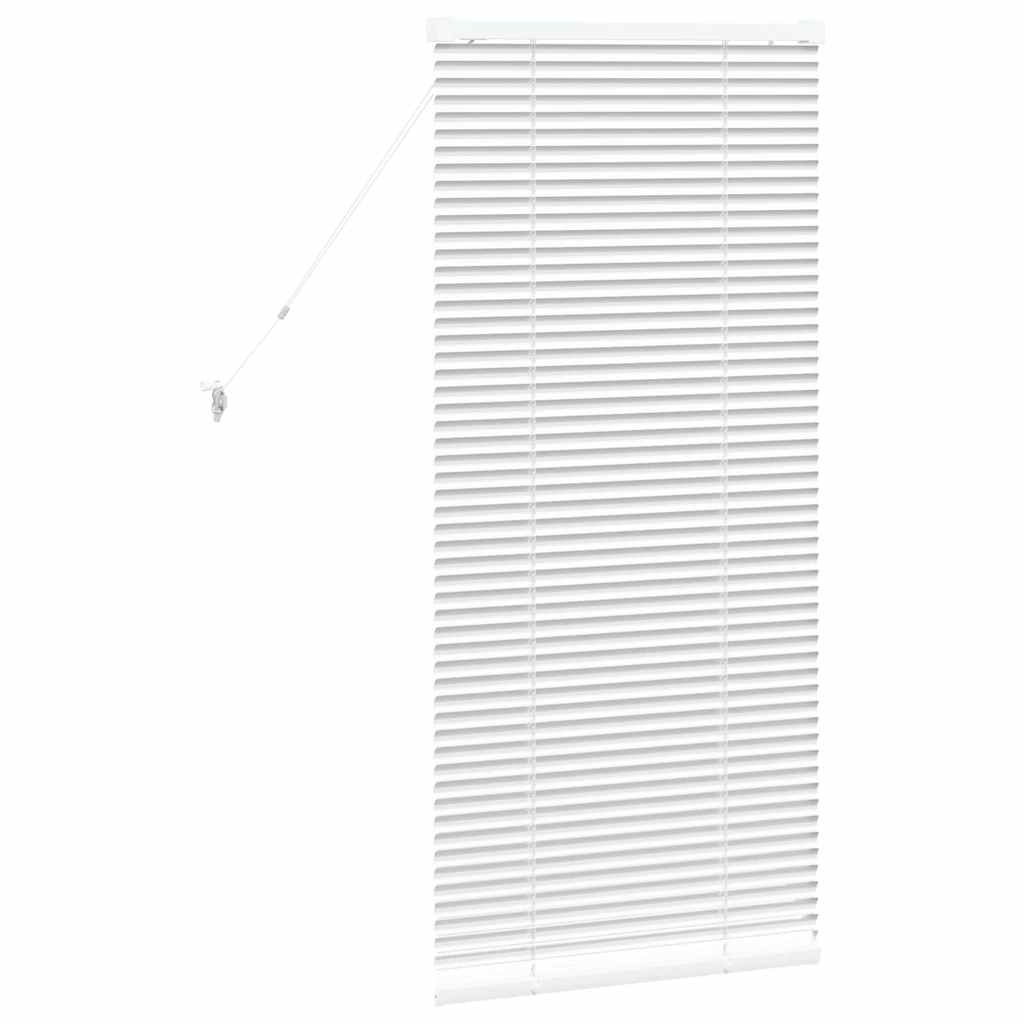 Window Blind with Curtains Manual White Aluminium