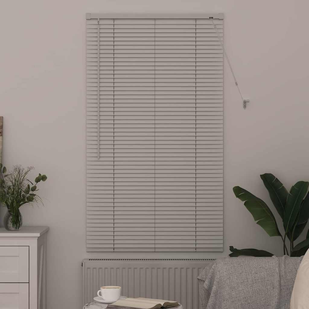 Window Blind with Curtains Manual White Aluminium