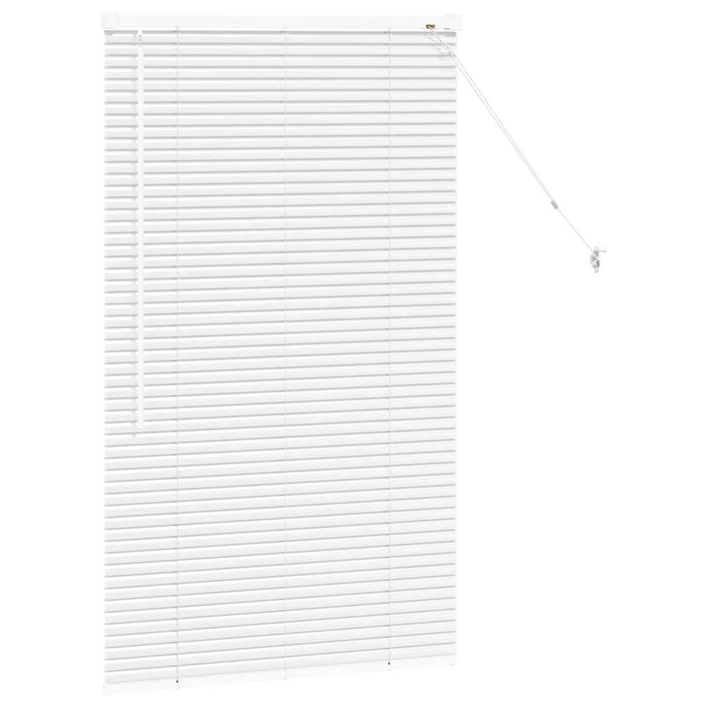 Window Blind with Curtains Manual White Aluminium