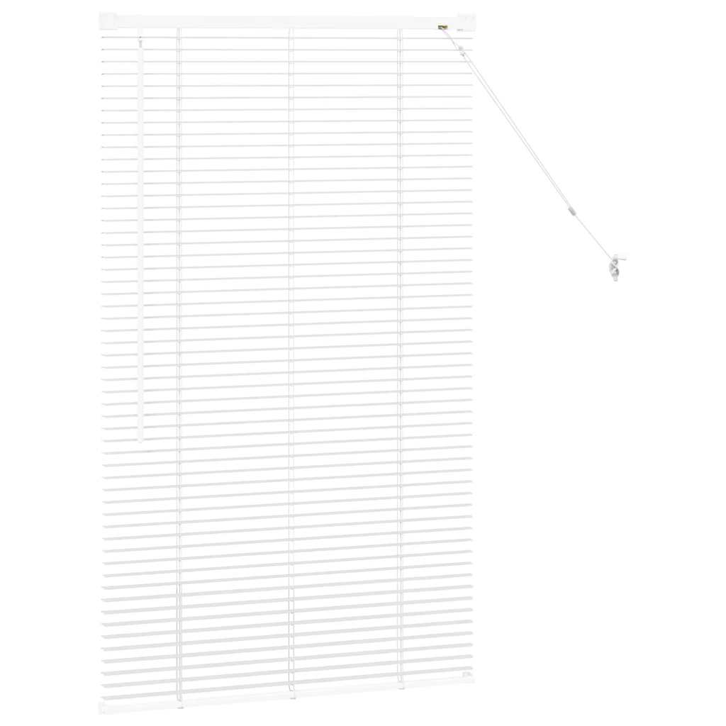 Window Blind with Curtains Manual White Aluminium