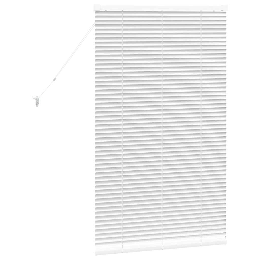 Window Blind with Curtains Manual White Aluminium