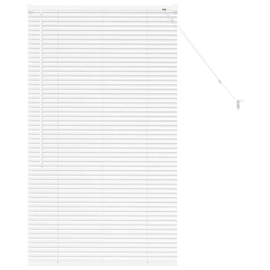 Window Blind with Curtains Manual White Aluminium