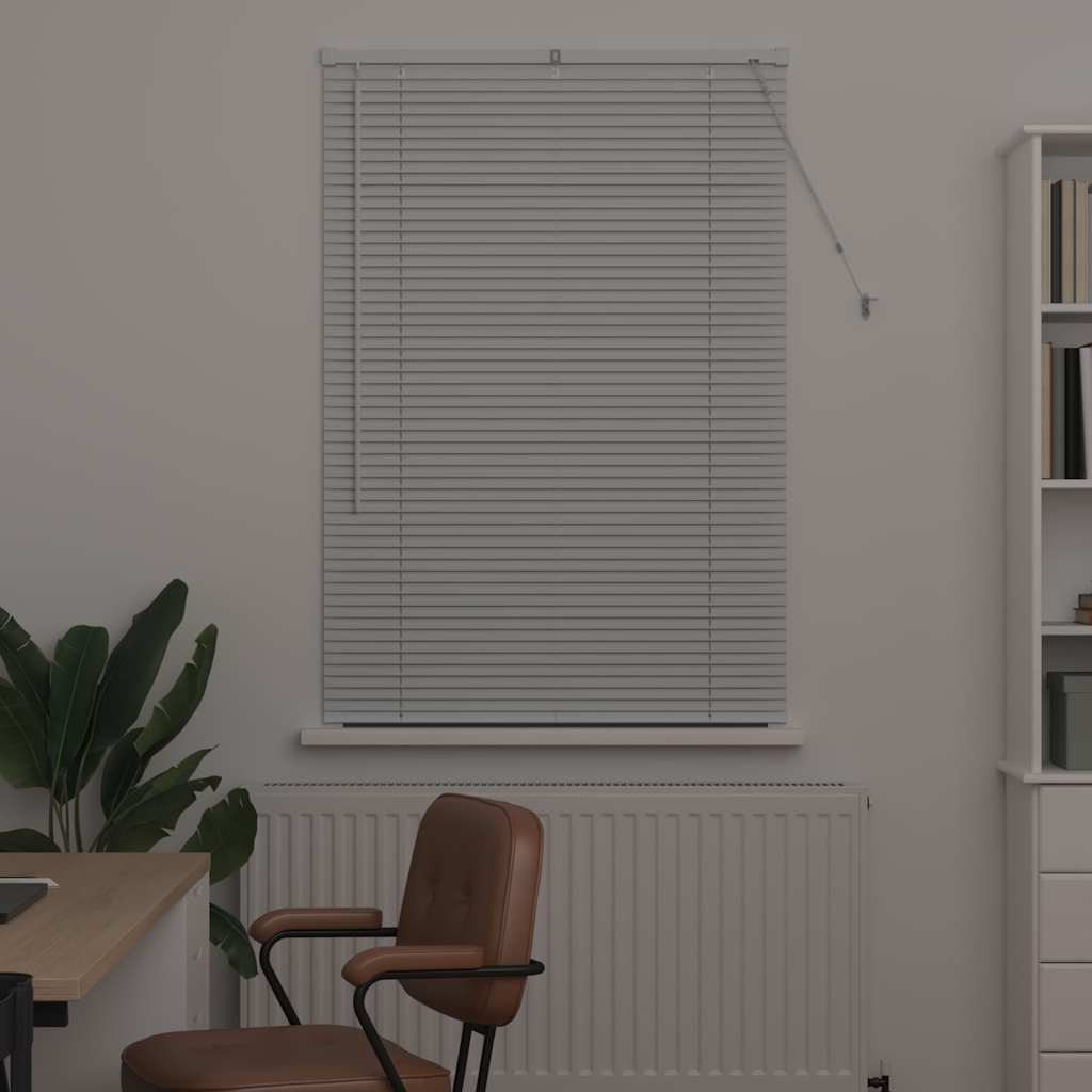 Window Blind with Curtains Manual White Aluminium